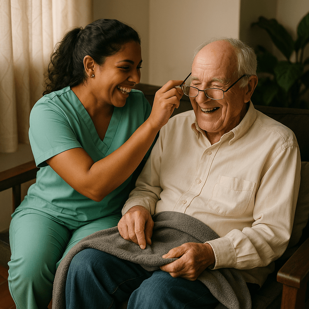 Enfermera profesional brindando cuidado personalizado